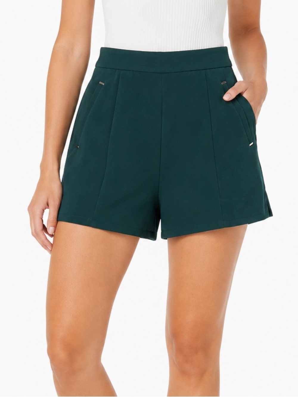 H&M Green High Waist Shorts Size 6 Preppy Minimalist